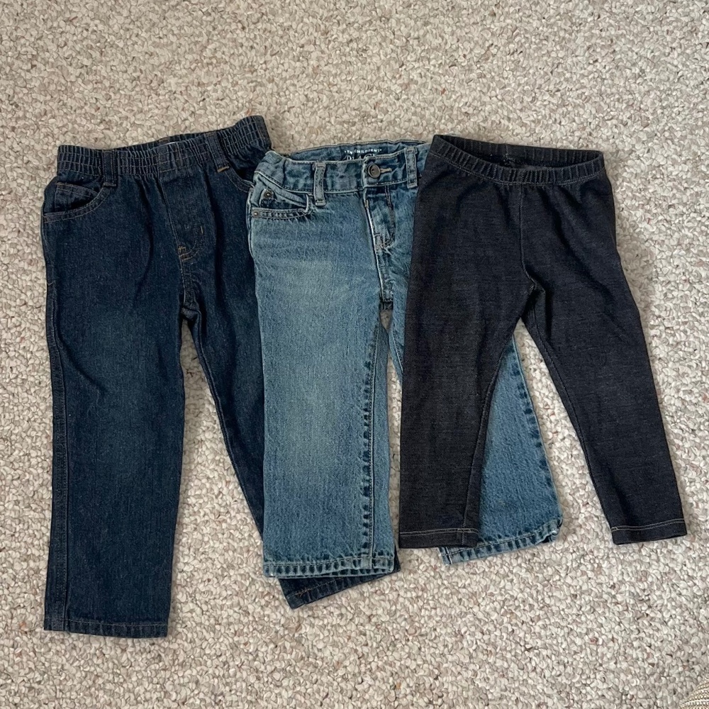 Toddler Unisex Boy & Girl Blue Denim Pants & Sweatpant ~ Size 2T